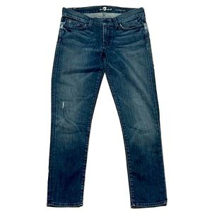 7 For All Mankind Roxanne Vintage Cotton Dark Indigo Ankle Jeans